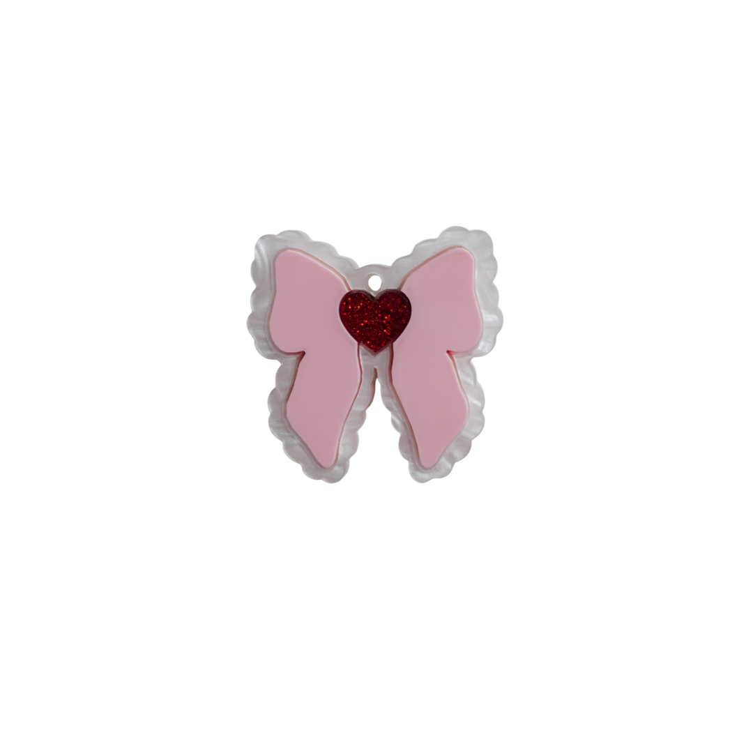 Scalloped heart bow