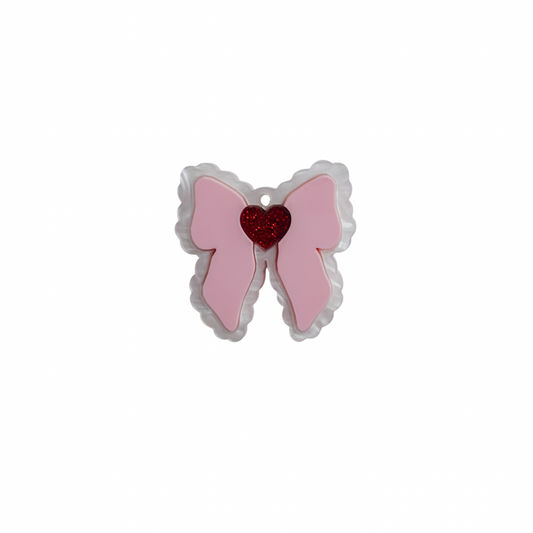 Scalloped heart bow